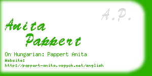 anita pappert business card